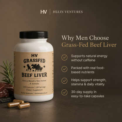 Grass-Fed Beef Liver Capsules for Men’s Energy, Strength & Daily Performance